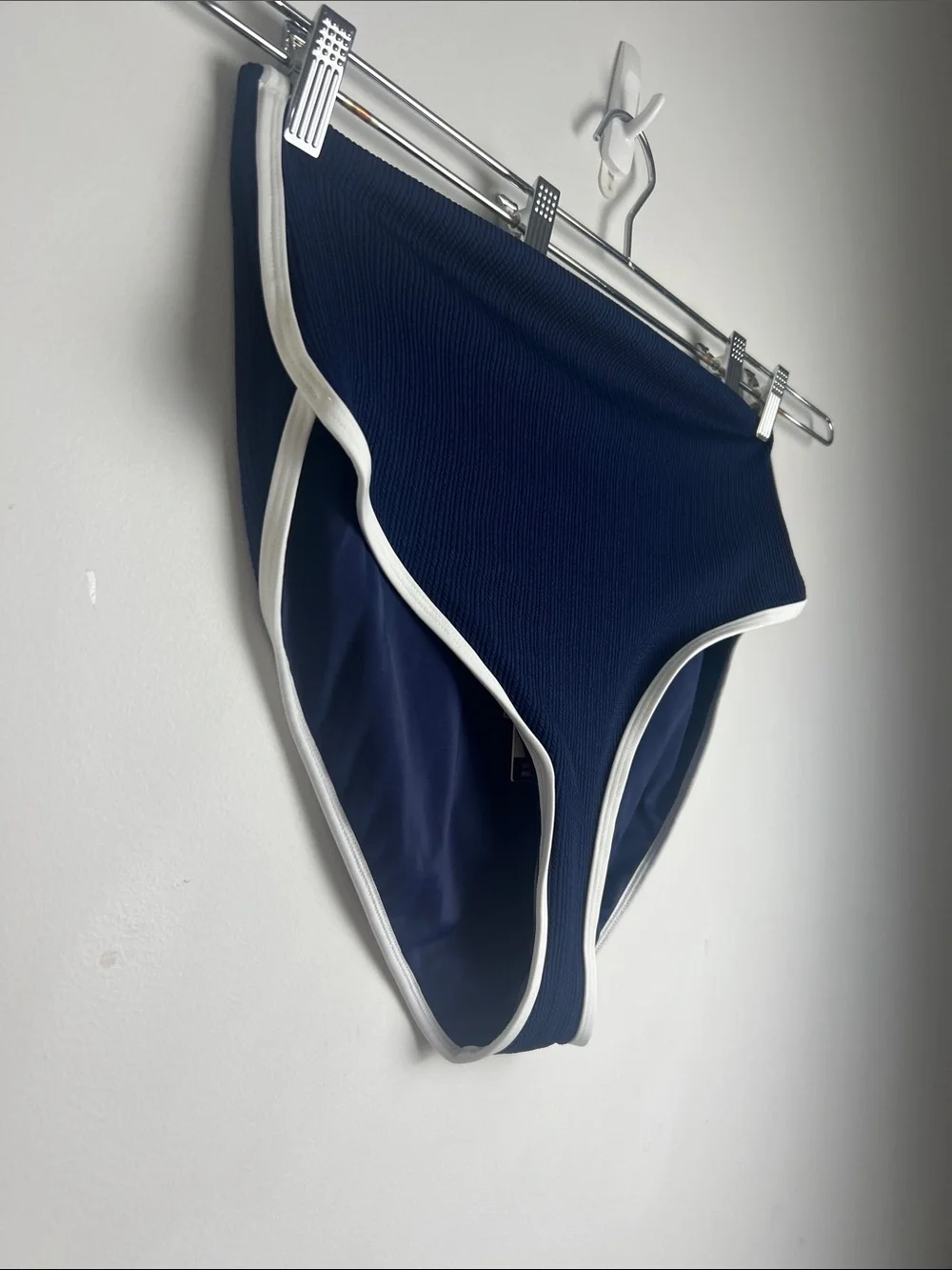 NEW CALIA XL Tipped‎ High Rise Bikini Swim Bottoms In Opulent Blue